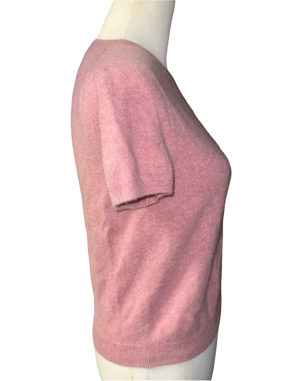 Quince Mongolian Cashmere Tee Classic Mauve Mist Short-Sleeve Sweater Medium - Picture 6 of 10